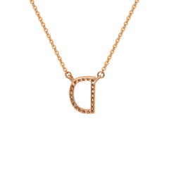 Suzy Levian Collier initial lettres en or rose 14 carats et diamants blancs, D