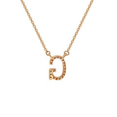 Suzy Levian 0.10 Carat White Diamond 14K Rose Gold Letter Initial Necklace, G