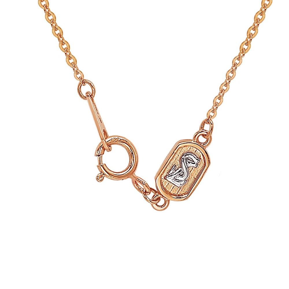 Contemporary Suzy Levian 0.10 Carat White Diamond 14K Rose Gold Letter Initial Necklace, H For Sale