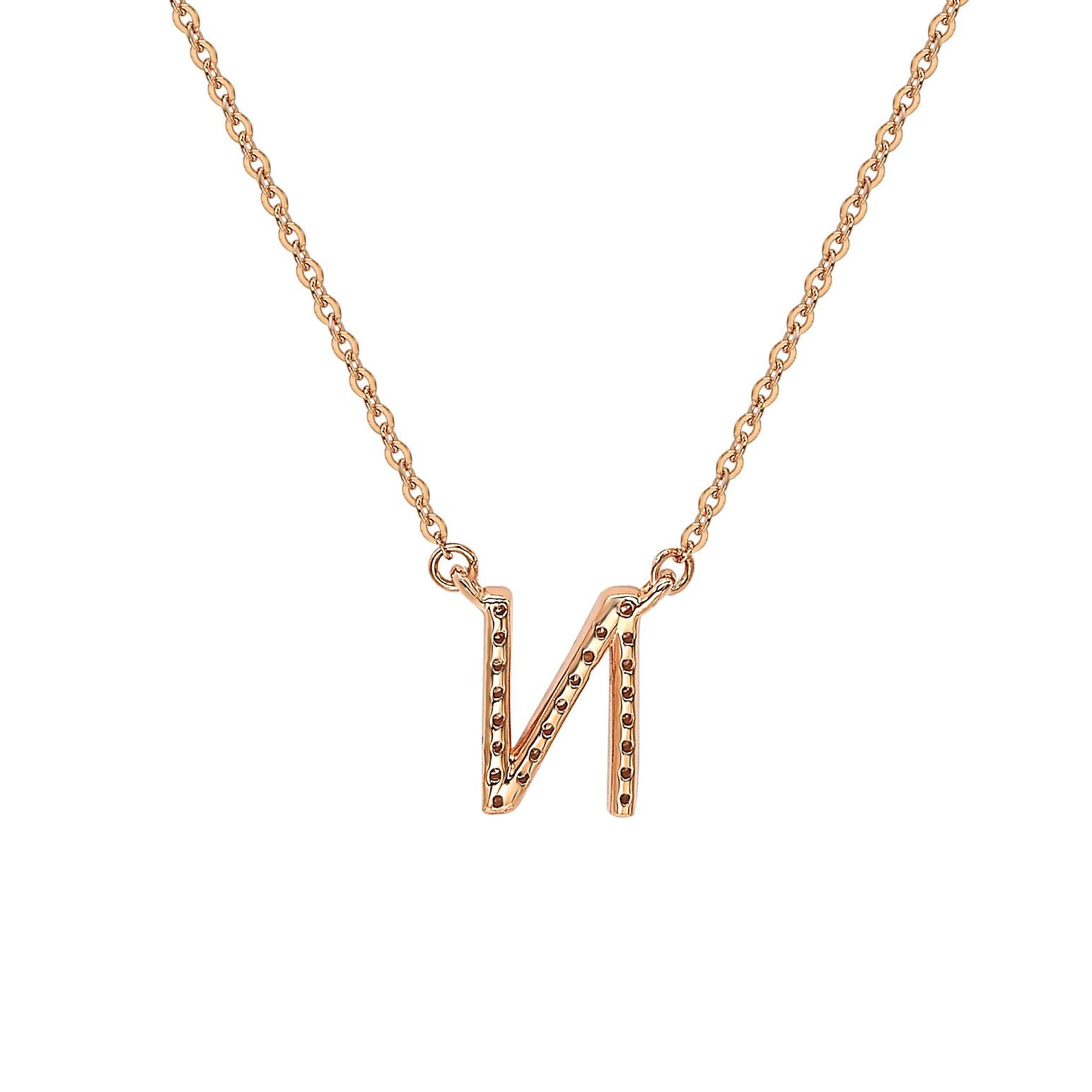 This breathtaking personalized Suzy Levian letter necklace features natural diamonds, hand-set in 14-Karat rose gold. It's the perfect individualized gift to let someone special know you're thinking of them. Each letter necklace features a row of