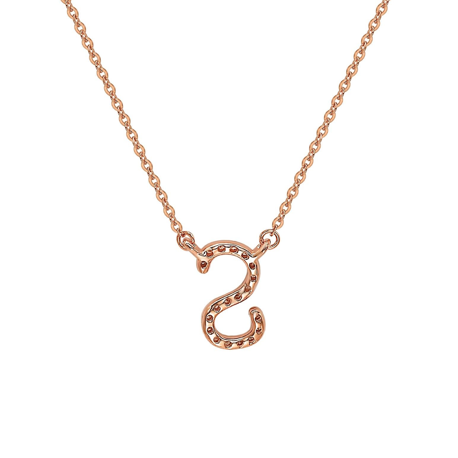 Diese atemberaubende, personalisierte Suzy Levian Brief-Halskette besteht aus natürlichen Diamanten, die von Hand in 14-karätiges Roségold gefasst wurden. Es ist das perfekte individuelle Geschenk, um jemandem mitzuteilen, dass man an ihn oder sie