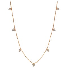 Suzy Levian Collier cœur station en or rose 14 carats et diamants blancs