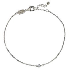 Suzy Levian Bracelet solitaire en or blanc 14 carats avec diamants blancs 0,15 carat