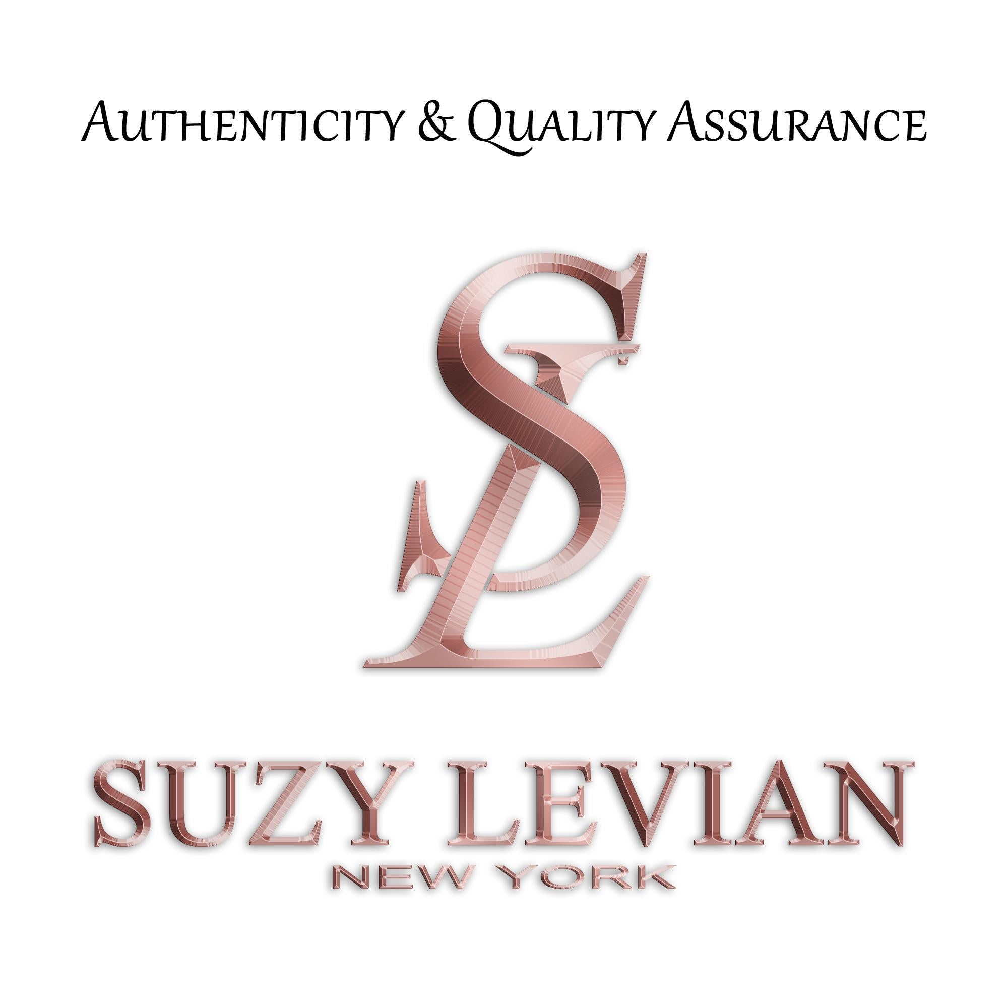 Round Cut Suzy Levian 14K White Gold 0.15 cttw. Diamond Diamond Solitaire Pendant Necklace For Sale