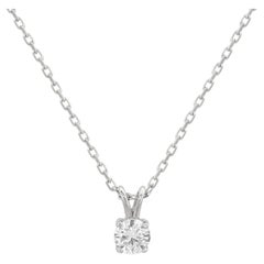 Suzy Levian 14K White Gold 0.15 cttw. Diamond Diamond Solitaire Pendant Necklace