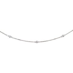 Suzy Levian Collier station en or blanc 14 carats avec chaton en diamant blanc 0,33 carat