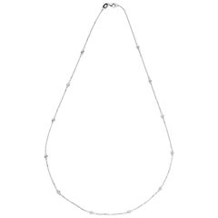 Suzy Levian 14K White Gold 0.33 Carat Bezel White Diamond Station Necklace