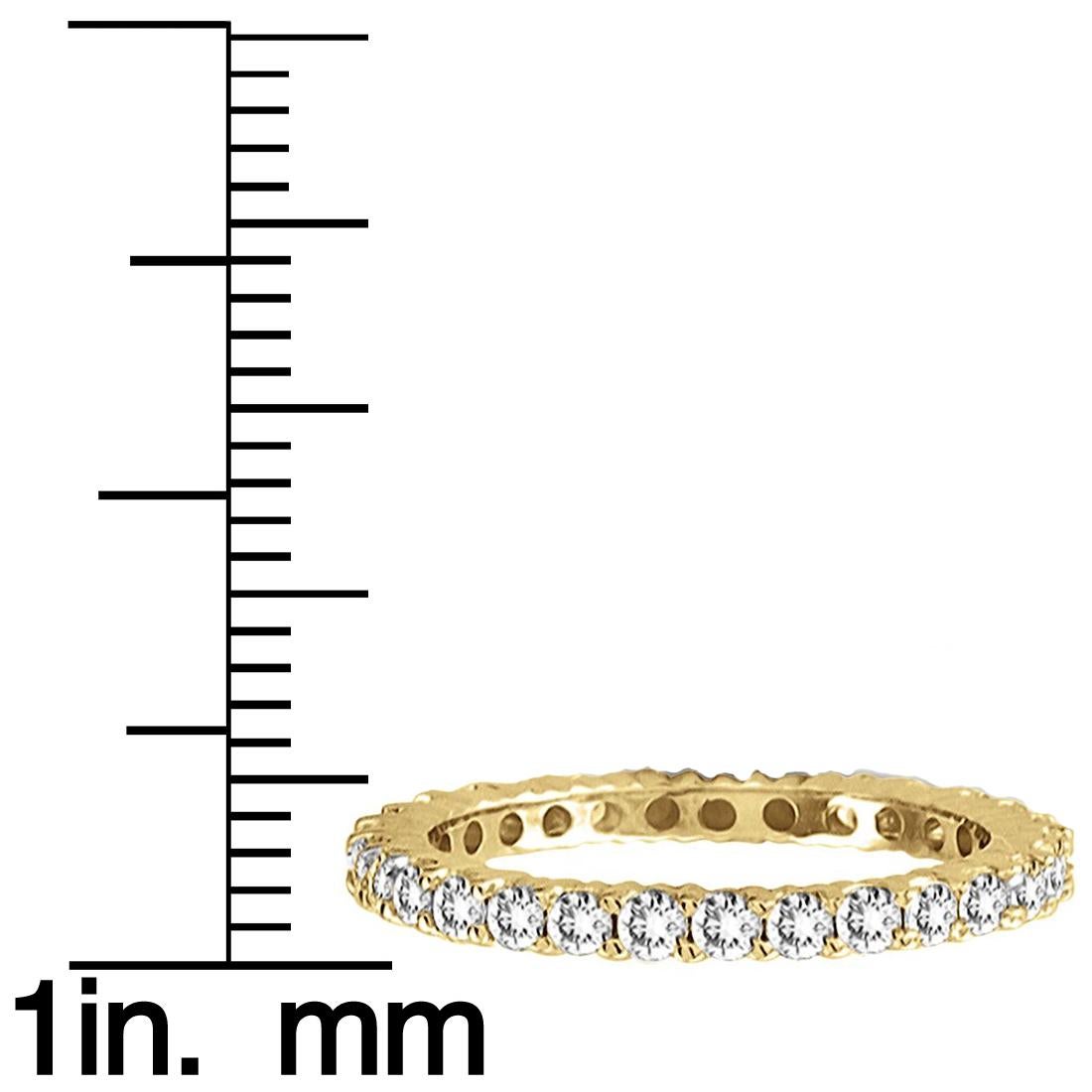 Contemporary Suzy Levian 14K Yellow Gold 0.50 ct TDW Diamond Eternity Band Ring For Sale