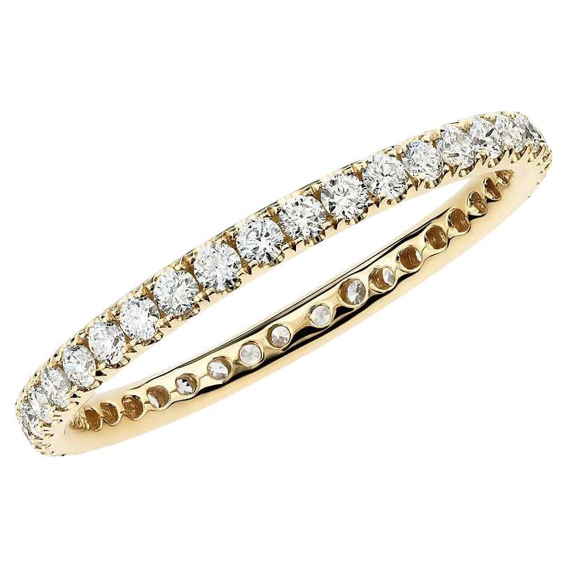 Suzy Levian 14K Yellow Gold 0.50 ct TDW Diamond Eternity Band Ring For Sale