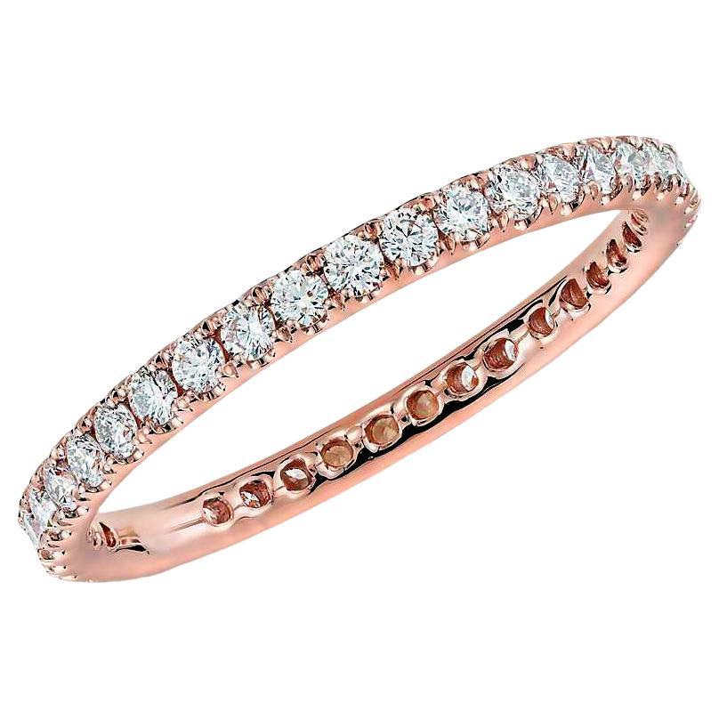 Suzy Levian 14K Rose Gold 0.50 ct TDW Diamond Eternity Band Ring  For Sale