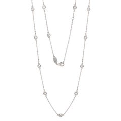 Suzy Levian 14K White Gold 0.80 TDW Bezel Diamond Station Necklace