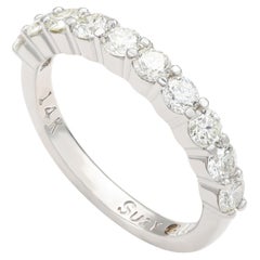 Suzy Levian, demi-anneau d'éternité en or blanc 14 carats avec diamants 1 carat
