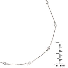 Suzy Levian Collar de cadena con estación de oro blanco de 14 quilates y diamante blanco de 1,33 quilates
