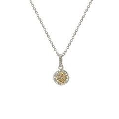 Suzy Levian 14K White Gold White Diamond Halo Pendant