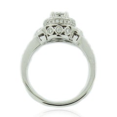 Suzy Levian 14K White Gold and Round White Diamond Bridal Ring