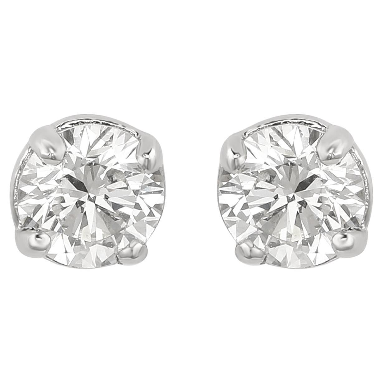 Suzy Levian 14K White Gold Classic Four-Prong 0.33 ct. tw. Diamond Stud Earrings For Sale