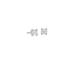 Suzy Levian, clous d'oreilles en or blanc 14 carats avec diamants blancs taille ronde de 0,50 carat
