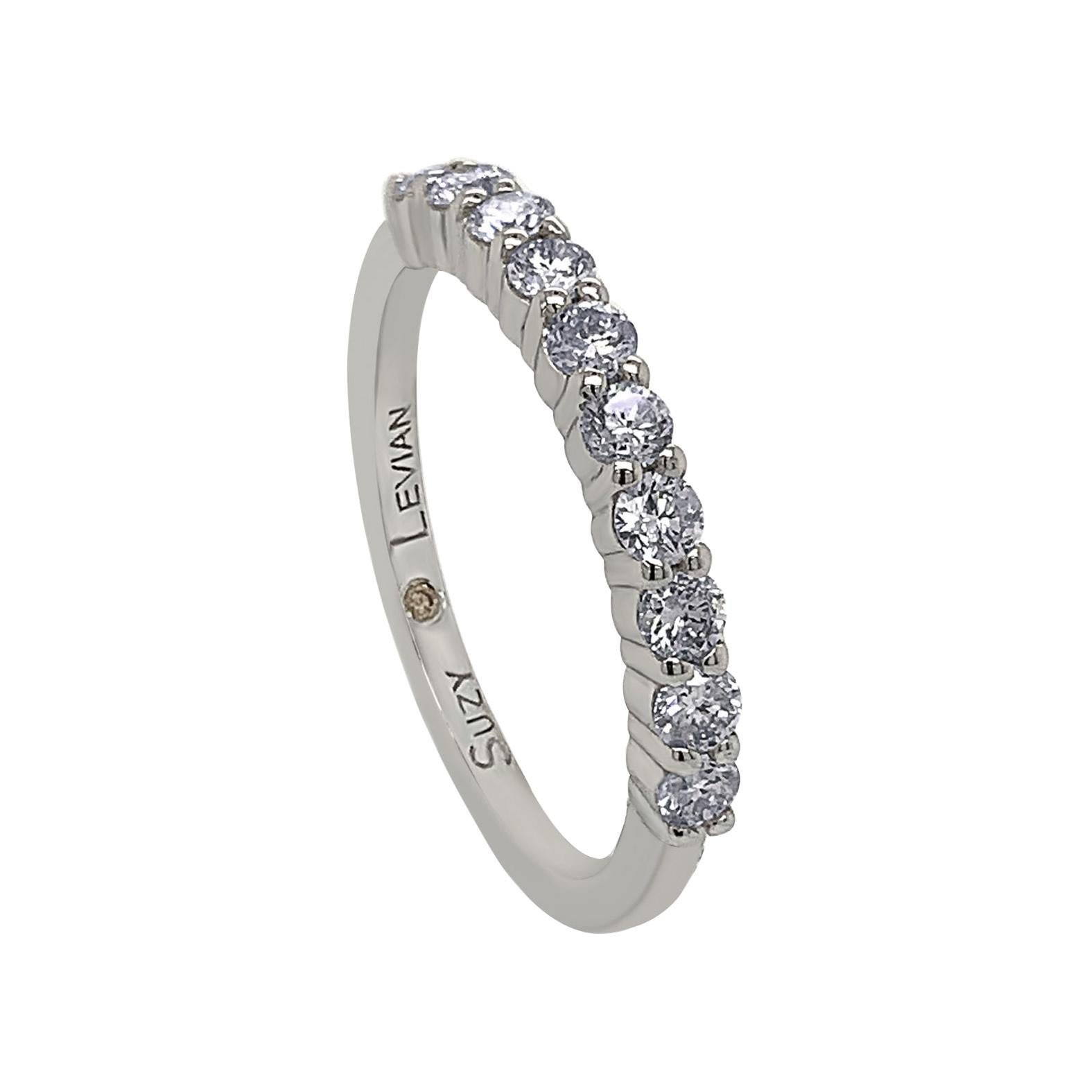 Suzy Levian 0.50 Carat Diamond 14K White Gold Eternity Half Band