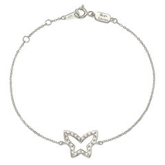 Suzy Levian 14K White Gold White Diamond Butterfly Solitaire Bracelet