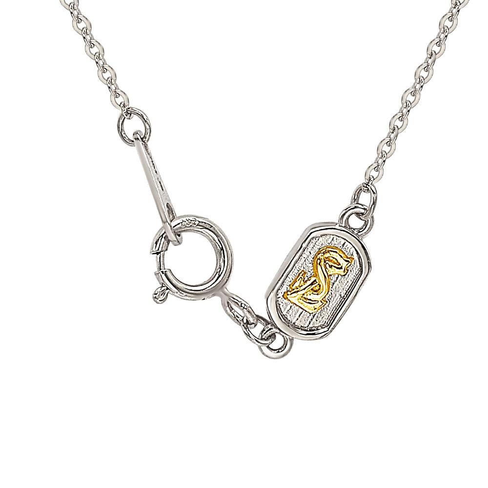 Contemporain Suzy Levian Collier initial lettre en or blanc 14 carats et diamants blancs, B en vente