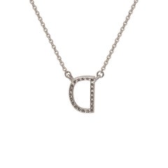 Suzy Levian Collier initial lettre en or blanc 14 carats et diamants blancs, D