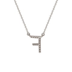 Suzy Levian, collier initial lettre en or blanc 14 carats avec diamants blancs de 0,10 carat