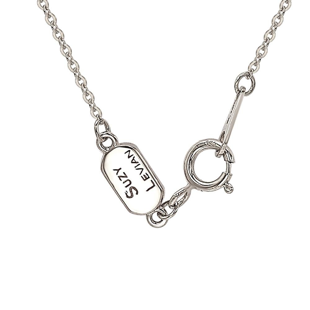 Suzy Levian Collar de oro blanco de 14 quilates con inicial de letra, F, diamante blanco de 0,10 quilates Corte redondo en venta