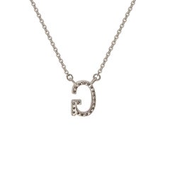 Suzy Levian 0.10 Carat White Diamond 14K White Gold Letter Initial Necklace, G