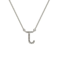Suzy Levian 0,10 Karat Weißer Diamant 14K Weißgold Brief-Initial-Halskette, J