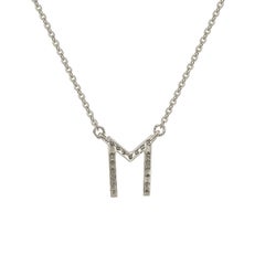 Suzy Levian, collier initial lettre en or blanc 14 carats avec diamants blancs de 0,10 carat