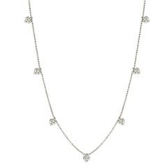 Suzy Levian Collier station cœur en or blanc 14 carats et diamants blancs