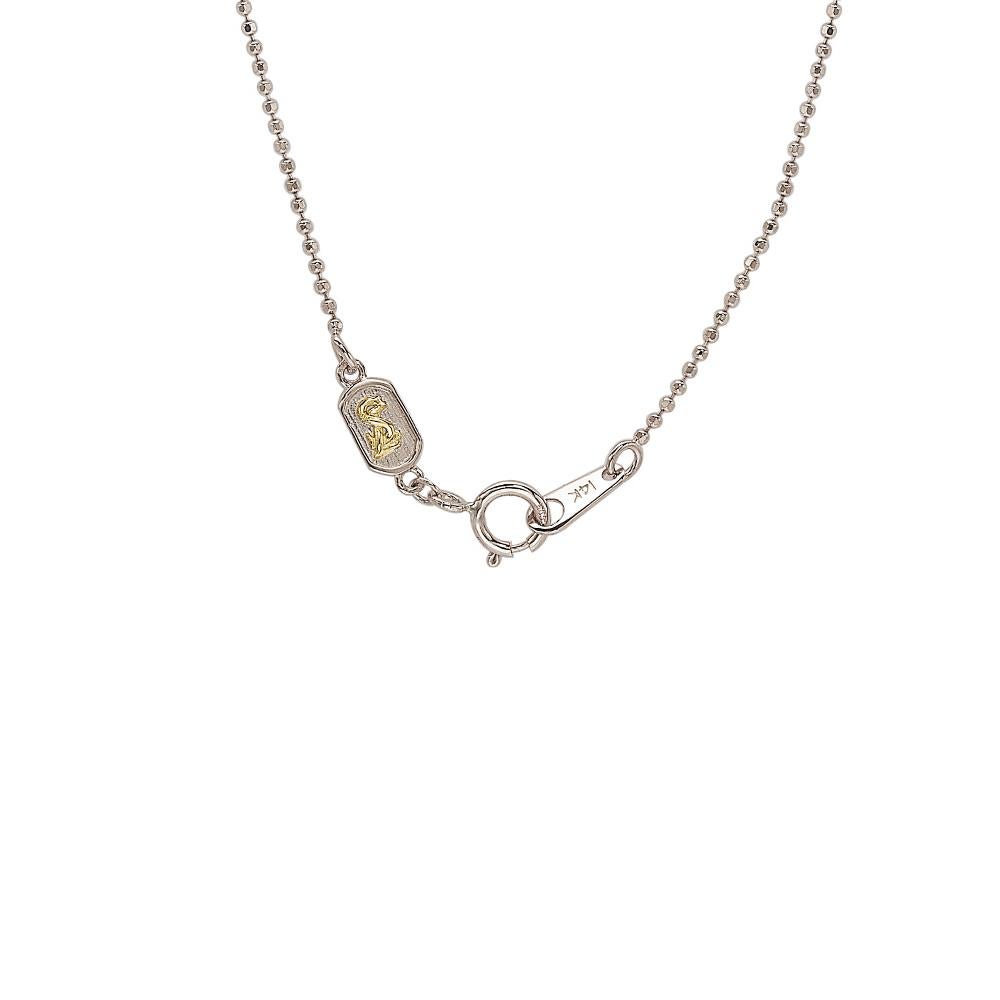 Contemporary Suzy Levian 14K White Gold White Diamonds Heart Station Necklace For Sale