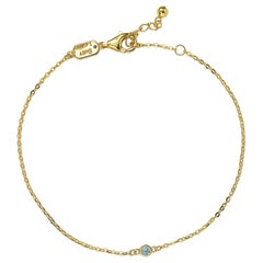 Solitär-Armband, Suzy Levian, 14 Karat Gelbgold 0,15 Karat weißer Diamant