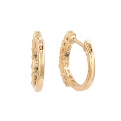 Suzy Levian 14k Yellow Gold & 0.50 CTTW White Diamond Huggie Hoop Earrings