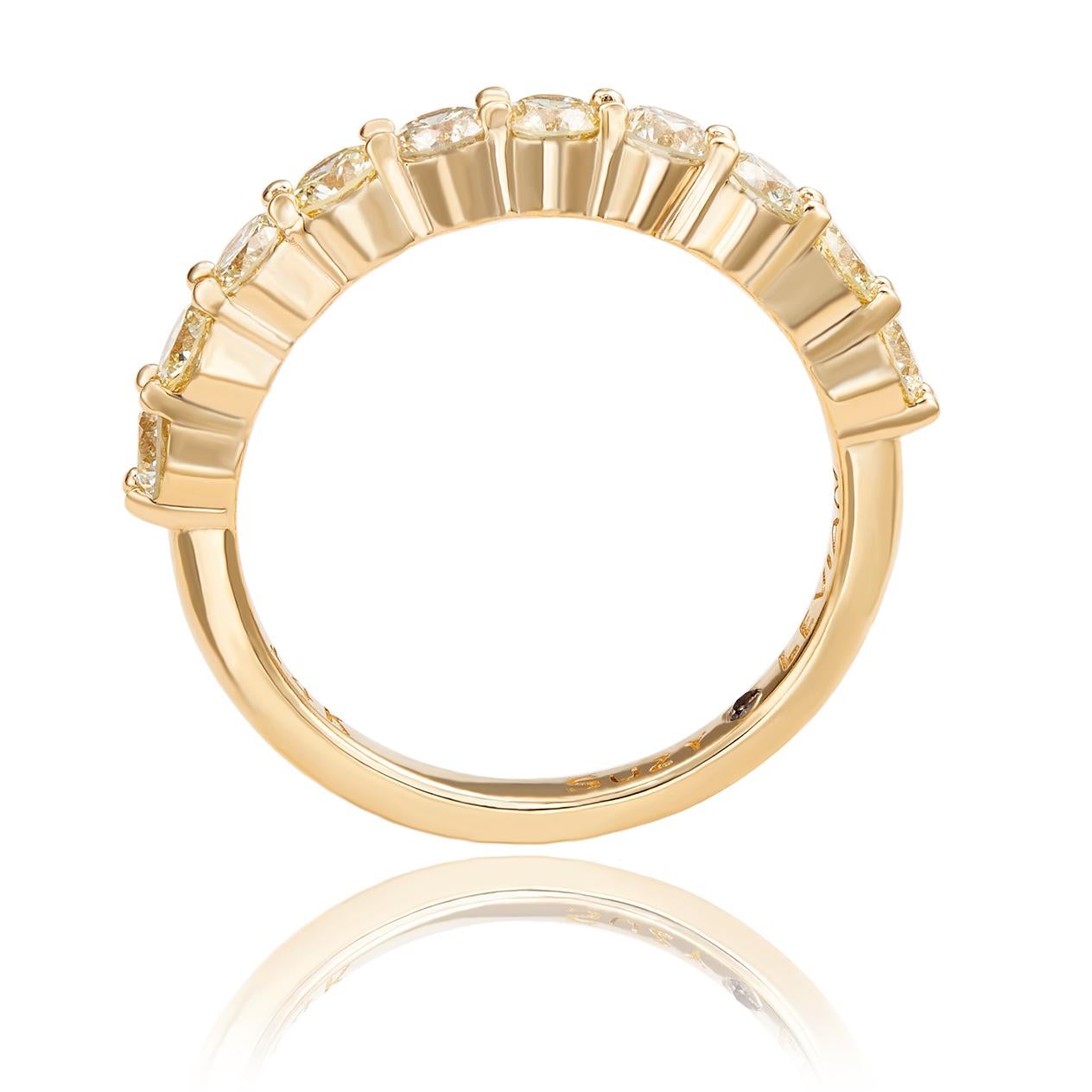Suzy Levian, demi-anneau d'éternité en or jaune 14 carats avec diamants 1 carat Neuf - En vente à Great Neck, NY