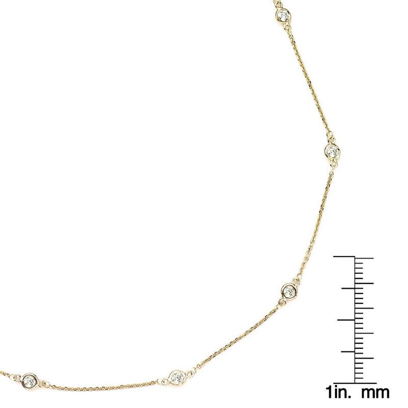 This elegant necklace is available in your choice of stunning 14k white, yellow or rose gold. The chain accentuated with twelve glittering diamonds for a charming look and a lobster claw clasp for secure fit.

White Diamonds
Diamonds: 12
Diamond