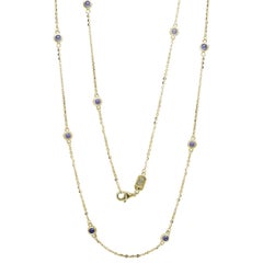 Suzy Levian Collier station en or jaune 14 carats avec tanzanite de 1,50 carat poids total