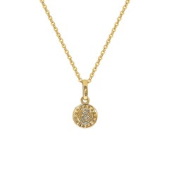 Suzy Levian Pendentif en or jaune 14 carats avec halo de diamants blancs