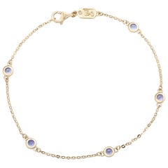 Suzy Levian, bracciale a stazione in oro giallo 14K con tanzanite da 0,85 CTTW