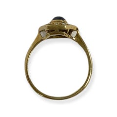 Suzy Levian 14K Yellow Gold Cabochon-Cut Sapphire and WhiteDiamond Cocktail Ring