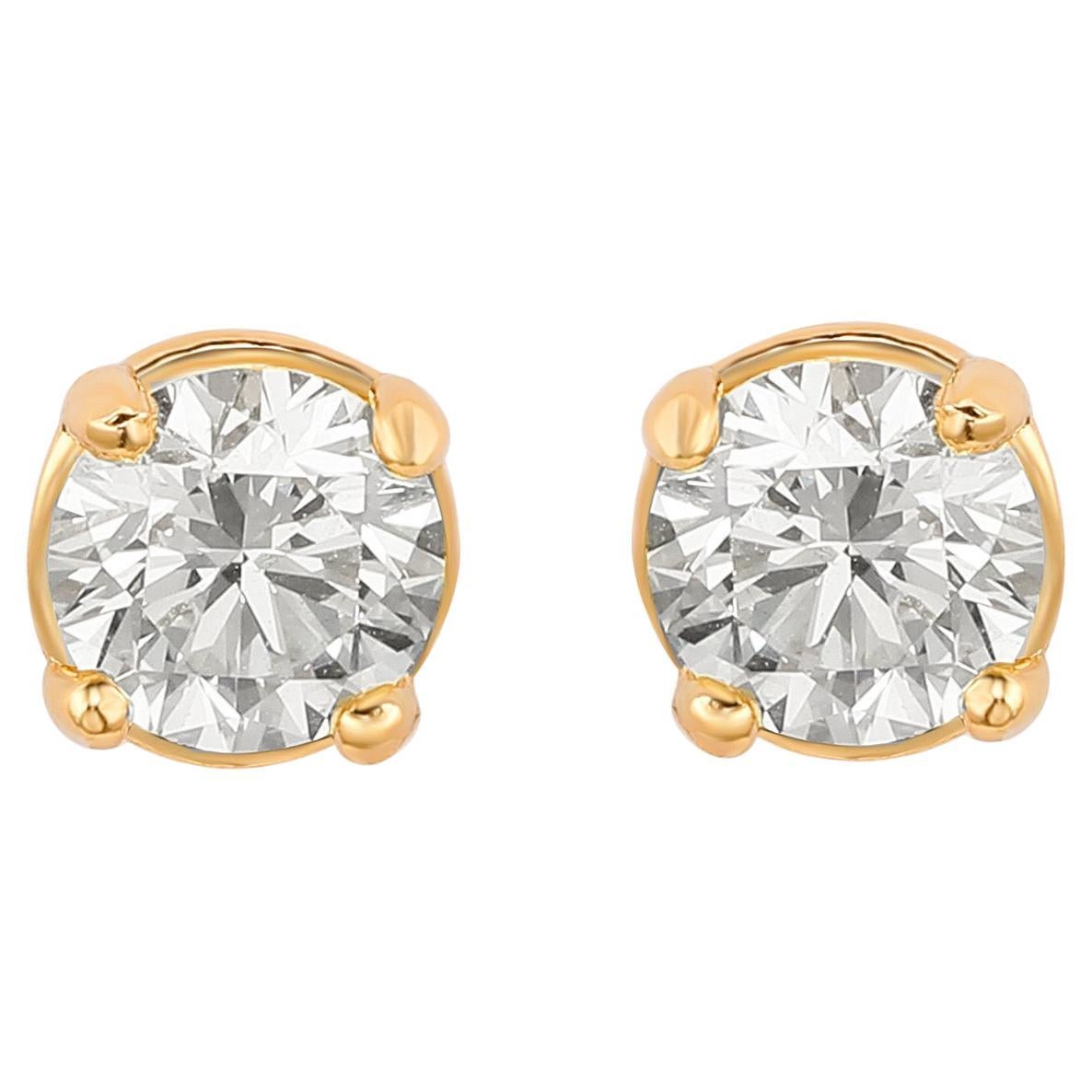 Suzy Levian 14K Yellow Gold Classic Four-Prong 0.33 TDW Diamond Stud Earrings