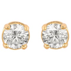Suzy Levian 14K Yellow Gold Classic Four-Prong 0.33 TDW Diamond Stud Earrings