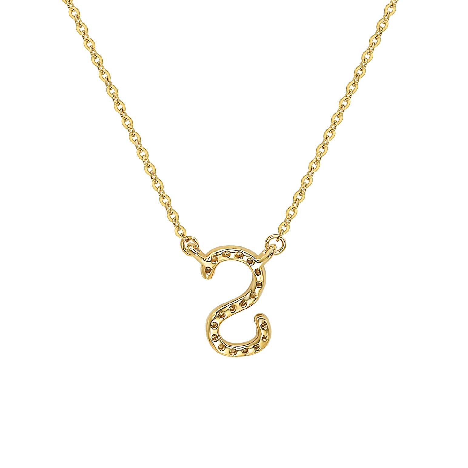Diese atemberaubende, personalisierte Suzy Levian Brief-Halskette besteht aus natürlichen Diamanten, die von Hand in 14-karätiges Gelbgold gefasst wurden. Es ist das perfekte individuelle Geschenk, um jemandem mitzuteilen, dass man an ihn oder sie