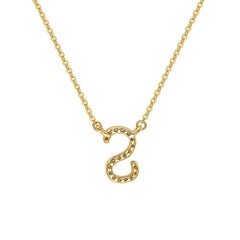 Suzy Levian 0.10 Carat White Diamond 14K Yellow Gold Letter Initial Necklace, S