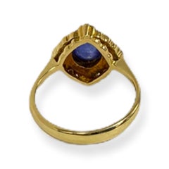 Suzy Levian 14K Yellow Gold Oval-Cut Sapphire and Diamond Vintage-Inspired Ring