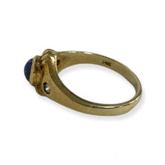 Suzy Levian 14K Yellow Gold Oval-Cut Sapphire and Diamond Vintage Ring