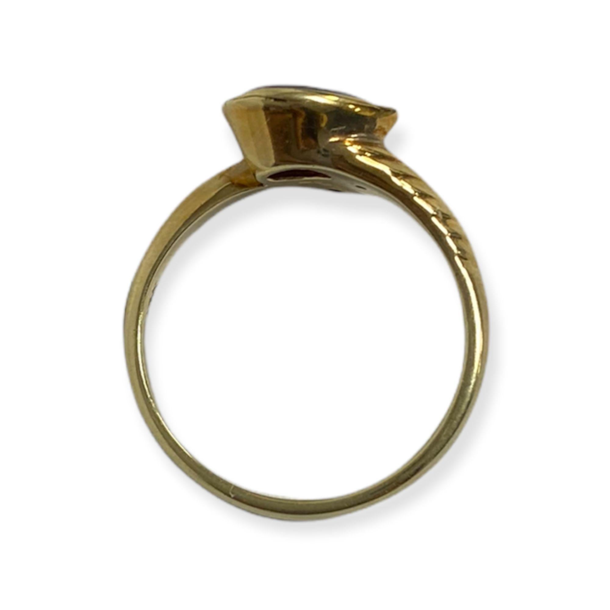 Baroque Suzy Levian 14K Yellow Gold Pear-Cut Garnet and White Diamond Cocktail Ring For Sale