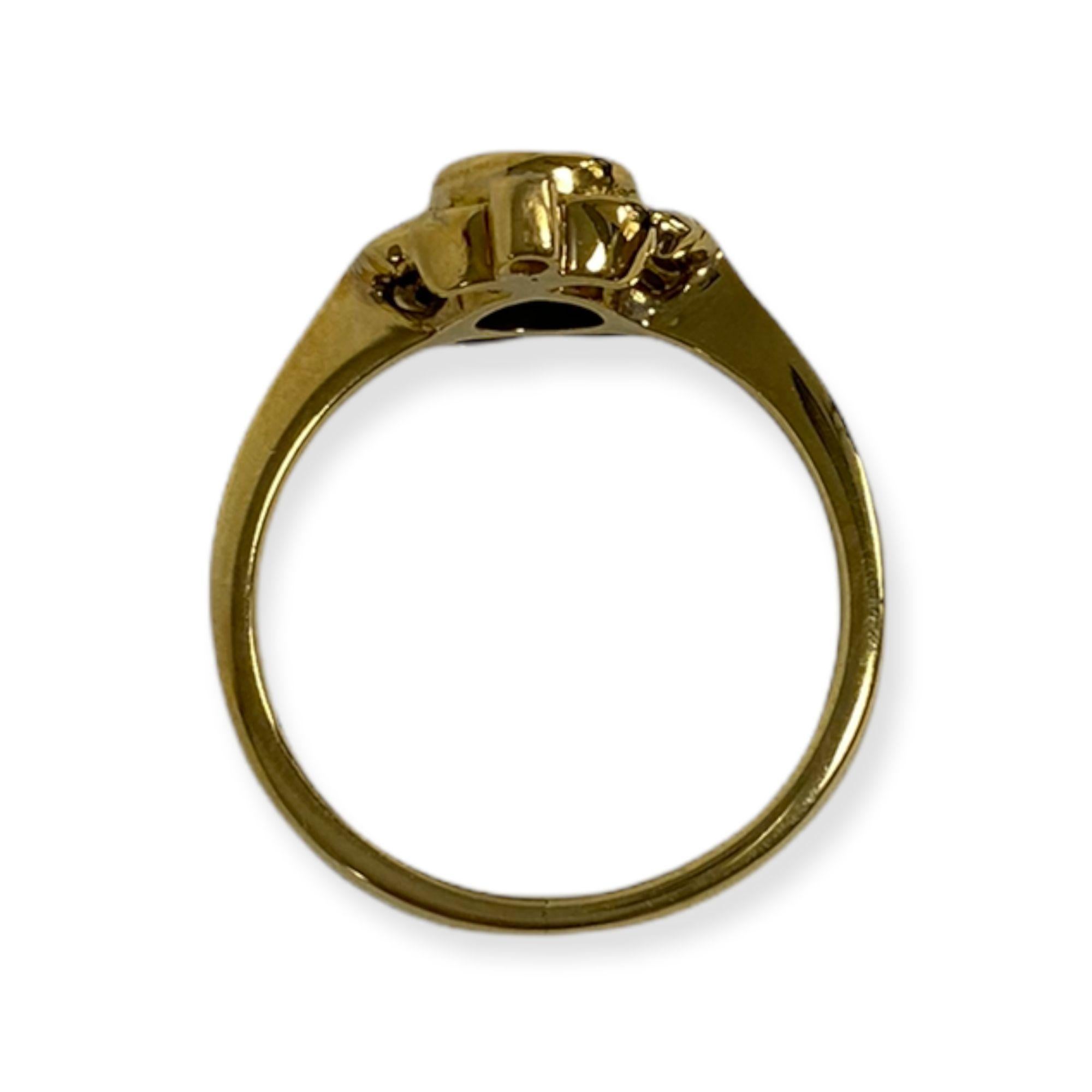 Early Victorian Suzy Levian 14K Yellow Gold Round-Cut Sapphire and White Diamond Vintage Ring For Sale