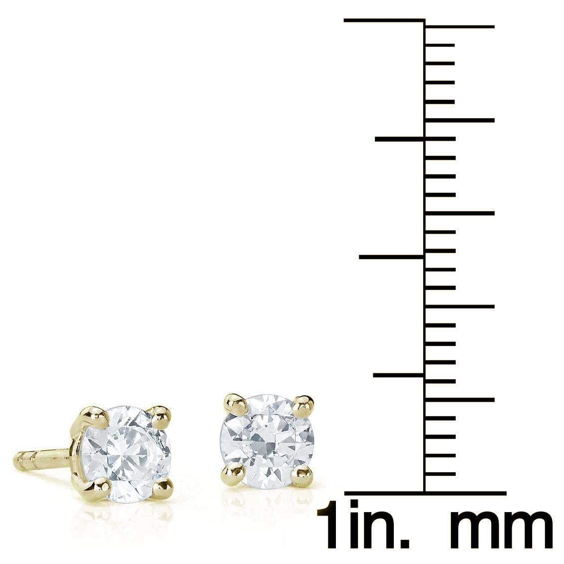 Pendientes de oro amarillo de 14 quilates con diamante blanco redondo de 0,50 quilates Suzy Levian Contemporáneo en venta