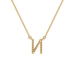 Suzy Levian 0.10 Carat White Diamond 14K Yellow Gold Letter Initial Necklace, N